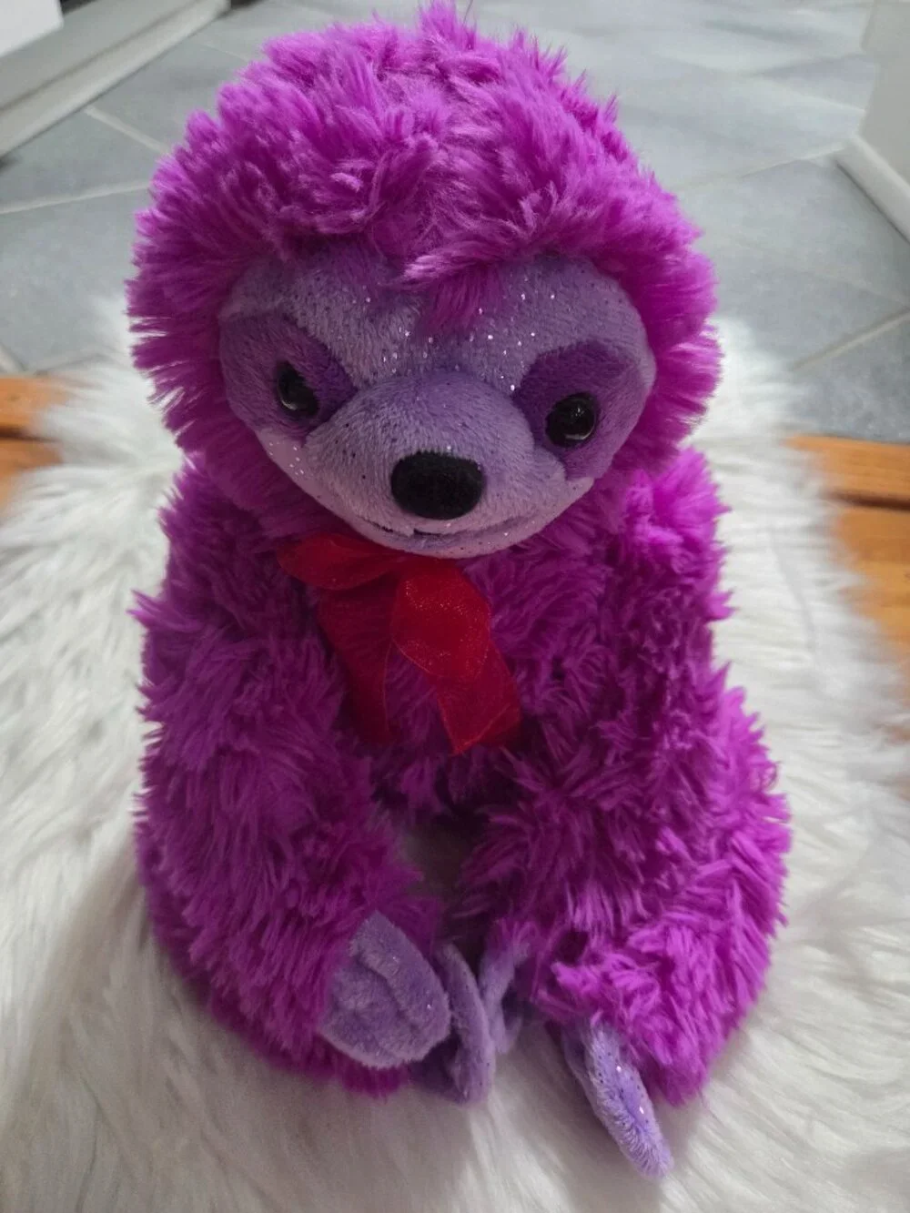 Purple Stuffed Sloth Toy